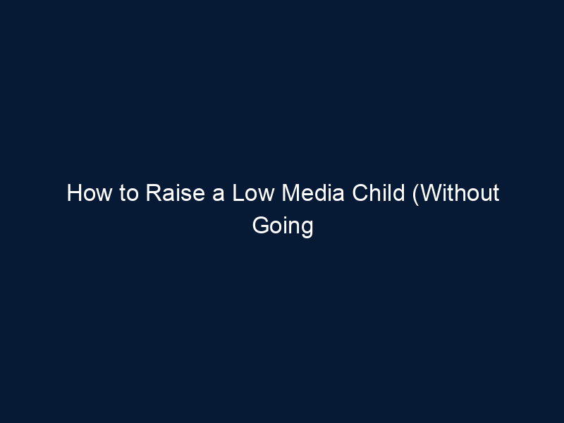 How to Raise a Low Media Child (Without Going Insane)