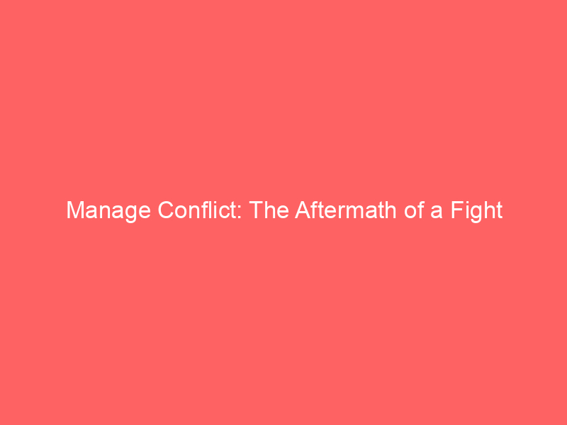 Manage Conflict: The Aftermath of a Fight